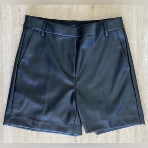 NEW J CREW PU Vegan Leather Pleather Shorts 5” Inseam | NWOT | Black | Size 0